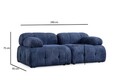 Canapea 2 locuri, Atelier del Sofa, 560ARE1560, Lemn de fag / PAL, Albastru