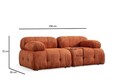 Canapea 2 locuri, Atelier del Sofa, 560ARE1554, Lemn de fag / PAL, Portocaliu