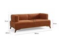 Canapea 2 locuri, Atelier del Sofa, 560ARE5209, Lemn;PAL, Portocaliu