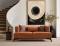 Canapea 2 locuri, Atelier del Sofa, 560ARE5212, Lemn;PAL, Portocaliu/Negru