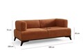 Canapea 2 locuri, Atelier del Sofa, 560ARE5212, Lemn;PAL, Portocaliu/Negru