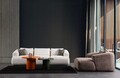 Canapea 2 locuri, Atelier del Sofa, 560ARE5246, Cadru: LEMN/PAL, Alb