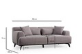 Canapea 2 locuri, Atelier del Sofa, 560ARE1547, Lemn de fag / PAL, Maro / Gri