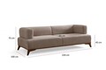 Canapea 3 locuri, Atelier del Sofa, 560ARE5210, Lemn;PAL, Crem