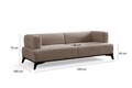 Canapea 3 locuri, Atelier del Sofa, 560ARE5213, Lemn;PAL, Crem/Negru