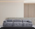 Canapea 3 locuri, Atelier del Sofa, 560ARE1555, Lemn de fag / PAL, Gri