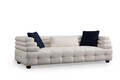 Canapea 3 locuri, Atelier del Sofa, 560ARE1543, Lemn de fag / PAL, Alb
