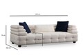 Canapea 3 locuri, Atelier del Sofa, 560ARE1543, Lemn de fag / PAL, Alb