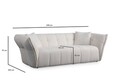 Canapea 3 locuri, Atelier del Sofa, 560ARE1542, Lemn de fag / PAL, Alb