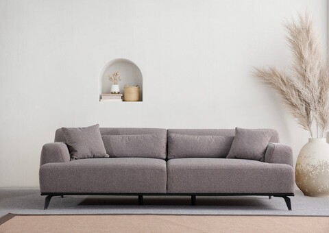 Canapea 3 locuri, Atelier del Sofa, 560ARE1546, Lemn de fag / PAL, Maro / Gri