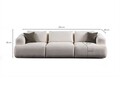 Canapea 3 locuri, Atelier del Sofa, 560ARE5247, Cadru: LEMN/PAL, Alb