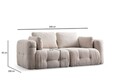 Canapea 2 locuri, Atelier del Sofa, 560ARE4108, Lemn de fag / PAL, Bej