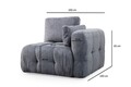 Canapea 2 locuri, Atelier del Sofa, 560ARE4115, Lemn de fag / PAL, Gri