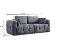 Canapea 2 locuri, Atelier del Sofa, 560ARE4115, Lemn de fag / PAL, Gri