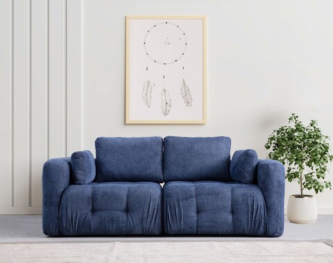 Canapea 2 locuri, Atelier del Sofa, 560ARE4129, Lemn de fag / PAL, Albastru navy