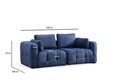 Canapea 2 locuri, Atelier del Sofa, 560ARE4129, Lemn de fag / PAL, Albastru navy