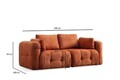 Canapea 2 locuri, Atelier del Sofa, 560ARE4136, Lemn de fag / PAL, Portocaliu