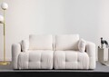 Canapea 2 locuri, Atelier del Sofa, 560ARE4143, Lemn de fag / PAL, Alb