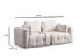 Canapea 2 locuri, Atelier del Sofa, 560ARE4143, Lemn de fag / PAL, Alb
