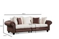 Canapea 3 locuri, Atelier del Sofa, 560ARE1548, Lemn de fag / PAL, Maro/Alb