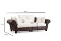 Canapea 3 locuri, Atelier del Sofa, 560ARE1561, Lemn de fag / PAL, Maro/Alb