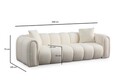 Canapea 3 locuri, Atelier del Sofa, 560ARE1544, Lemn de fag / PAL, Alb