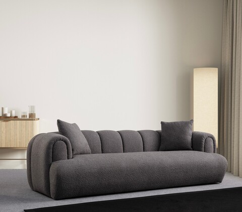 Canapea 3 locuri, Atelier del Sofa, 560ARE1545, Lemn de fag / PAL, Antracit