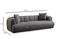 Canapea 3 locuri, Atelier del Sofa, 560ARE1545, Lemn de fag / PAL, Antracit
