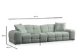 Canapea 3 locuri, Atelier del Sofa, 560ARE1562, Lemn de fag / PAL, Verde pal