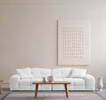 Canapea 3 locuri, Atelier del Sofa, 560ARE5207, Lemn de fag / PAL, Alb