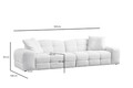 Canapea 3 locuri, Atelier del Sofa, 560ARE5207, Lemn de fag / PAL, Alb