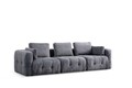 Canapea 3 locuri, Atelier del Sofa, 560ARE4113, Lemn de fag / PAL, Gri