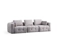 Canapea 3 locuri, Atelier del Sofa, 560ARE4120, Lemn de fag / PAL, Gri deschis