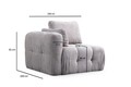 Canapea 3 locuri, Atelier del Sofa, 560ARE4120, Lemn de fag / PAL, Gri deschis