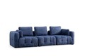 Canapea 3 locuri, Atelier del Sofa, 560ARE4127, Lemn de fag / PAL, Albastru navy
