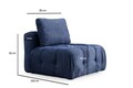 Canapea 3 locuri, Atelier del Sofa, 560ARE4127, Lemn de fag / PAL, Albastru navy