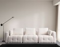 Canapea 3 locuri, Atelier del Sofa, 560ARE4141, Lemn de fag / PAL, Alb
