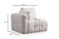 Canapea 3 locuri, Atelier del Sofa, 560ARE4141, Lemn de fag / PAL, Alb