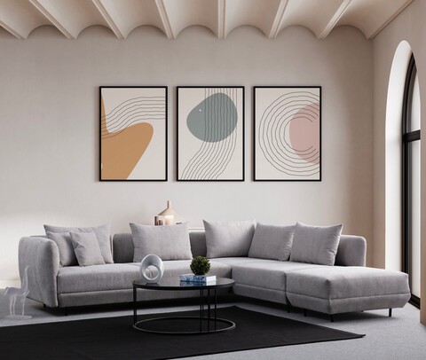 Coltar, Atelier del Sofa, 560ARE1249, Lemn de fag / PAL, Gri deschis