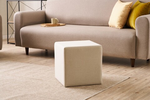 Taburet, Atelier del Sofa, 825BLC5107, Lemn, Crem