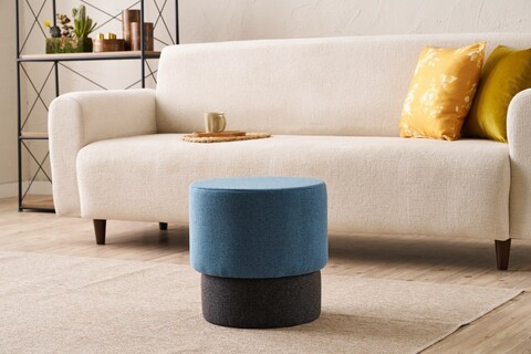 Taburet, Atelier del Sofa, 825BLC5180, Lemn, Albastru