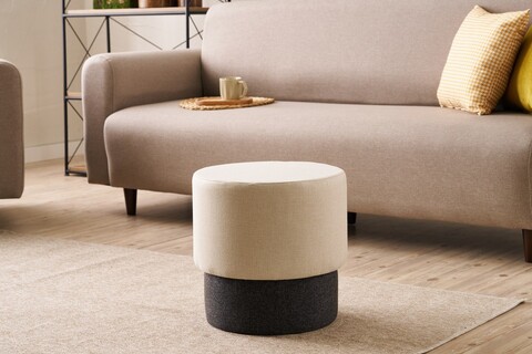 Taburet, Atelier del Sofa, 825BLC5178, Lemn, Crem