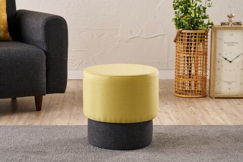 Taburet, Atelier del Sofa, 825BLC5179, Lemn, Galben