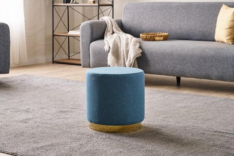 Taburet, Atelier del Sofa, 825BLC5153, Lemn, Albastru