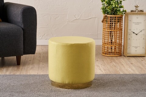 Taburet, Atelier del Sofa, 825BLC5152, Lemn, Galben