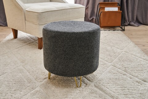 Taburet, Atelier del Sofa, 825BLC2388, Lemn, Antracit / Cupru