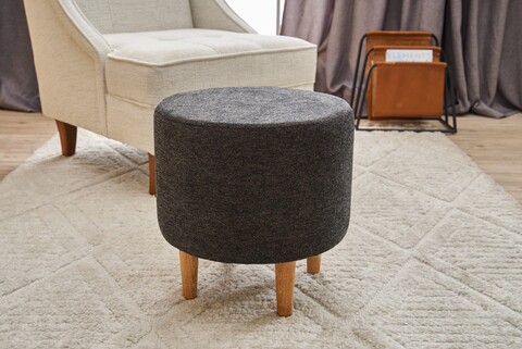 Taburet, Atelier del Sofa, 825BLC2393, Lemn, Antracit / Cupru