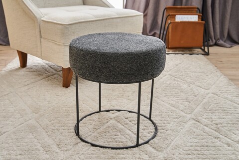 Taburet, Atelier del Sofa, 825BLC2381, Metal, Antracit / Negru