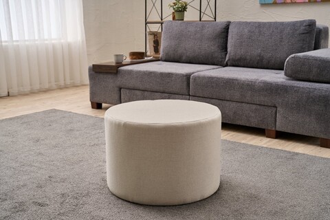 Taburet, Atelier del Sofa, 825BLC5200, Lemn, Crem