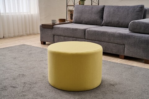 Taburet, Atelier del Sofa, 825BLC5203, Lemn, Galben